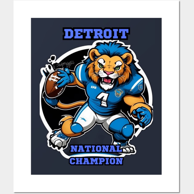 Detroit Lions Wall Art by Charlie Dion